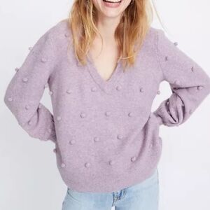 Madewell bobble dashwood wool blend vneck sweater size xxs